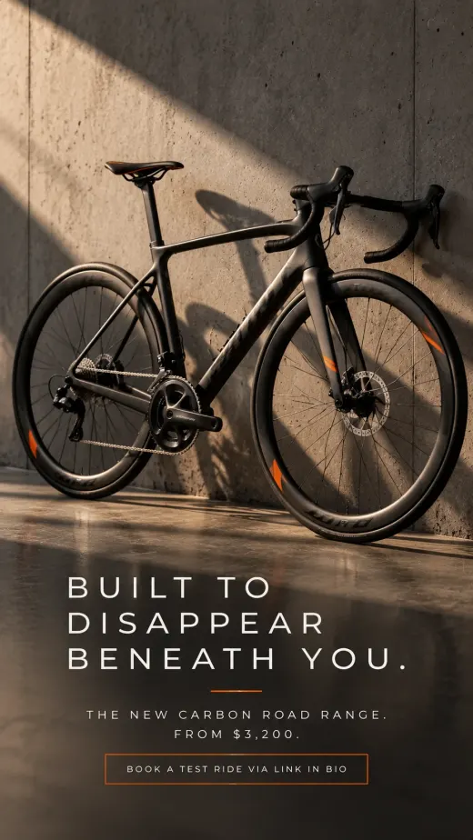 Carbon road bike ad