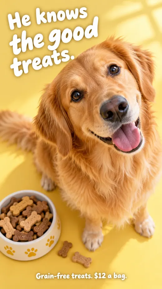 Grain-free dog treats TikTok post