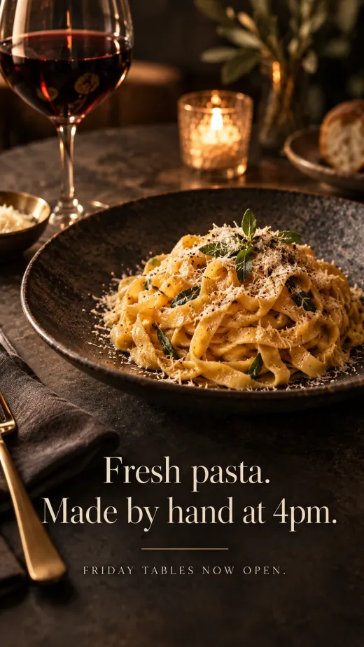 Fresh pasta social post